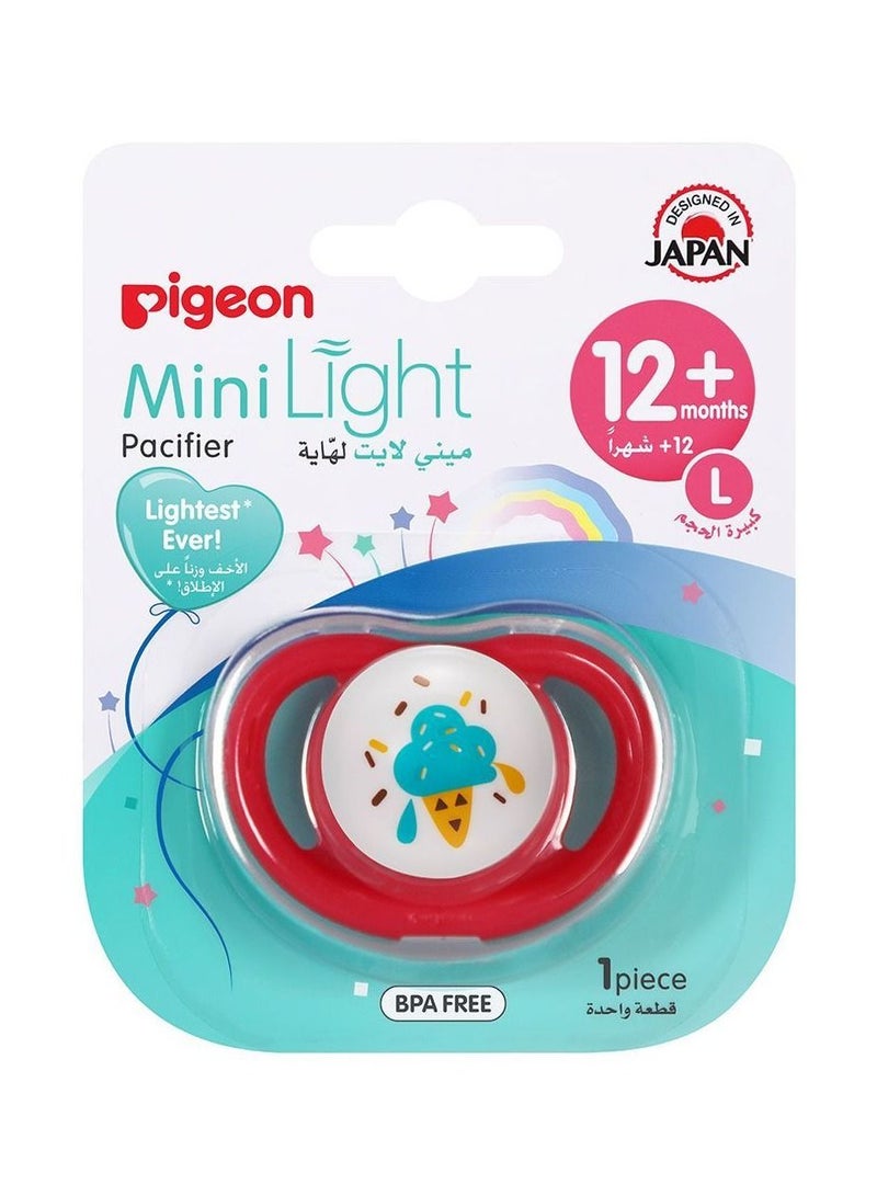 Pigeon Minilight Pacifier L Size Girl En/Ar Clear
